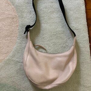 BAGGU Original Small Leather Crescent | Stone